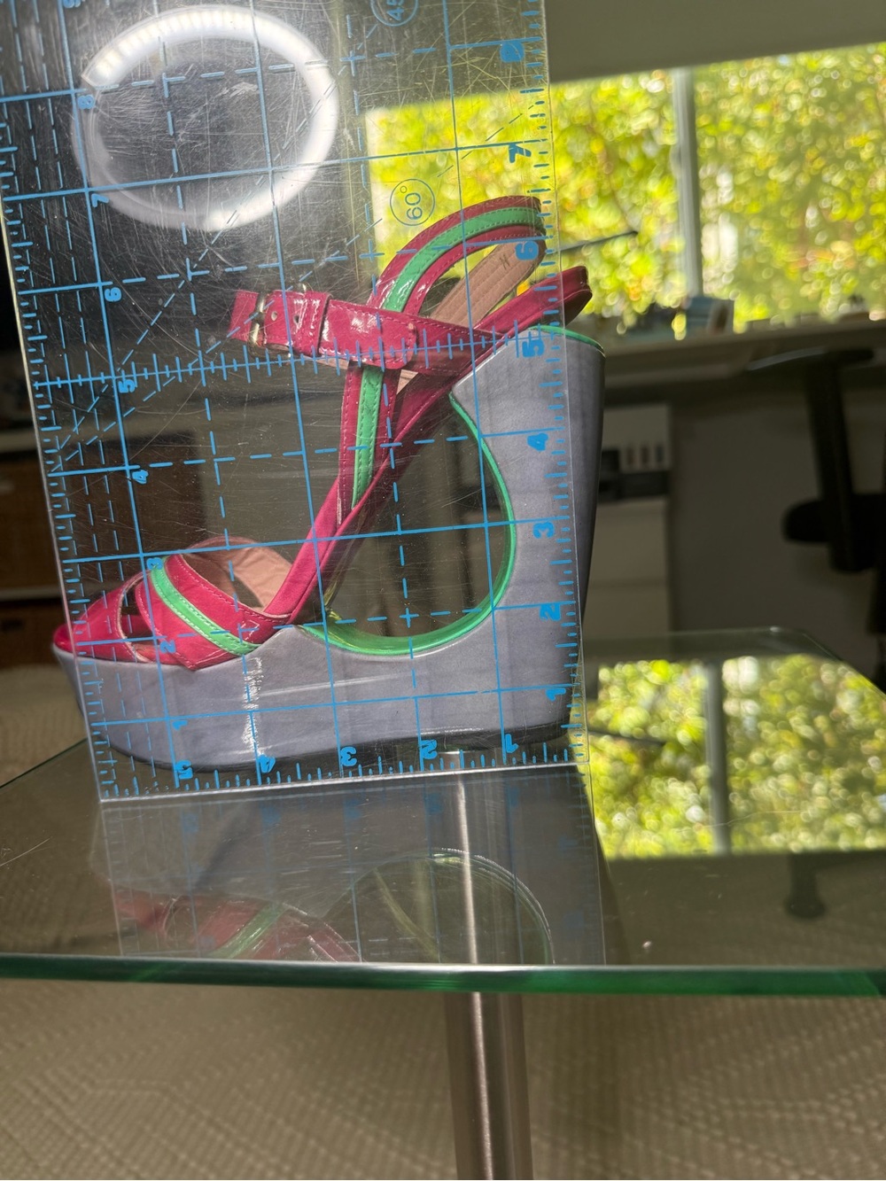 Stuart Weitzman colorblocked Wedge Sandals Size 8.5 - Picture 5 of 7